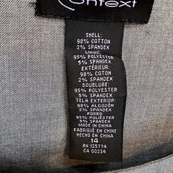 Context Gray Dress Work Dressy Elegant Professional 14 Comfortable Fitted EUC XL - Picture 6 of 9